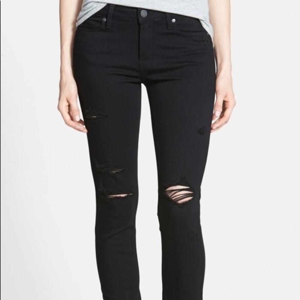 Paige black ripped jeans